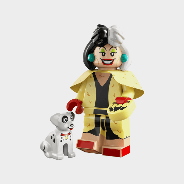 Cruella de Vil & Dalmatian Puppy - Lego Minifigures 71038 Disney 100 Series - coldis100-13